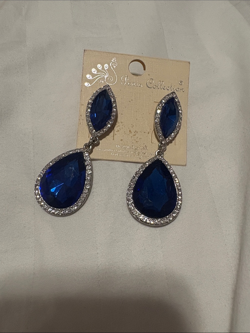 Royal Blue Teardrop Dangle Earrings